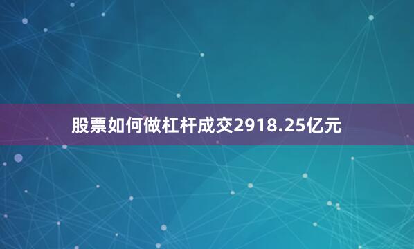 股票如何做杠杆成交2918.25亿元